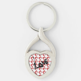 Kärlek Hearts Zipper Charm Nyckelring