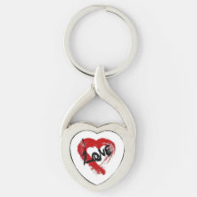 Kärlek Hearts Zipper Charm Nyckelring