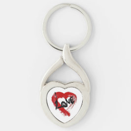 Kärlek Hearts Zipper Charm Nyckelring