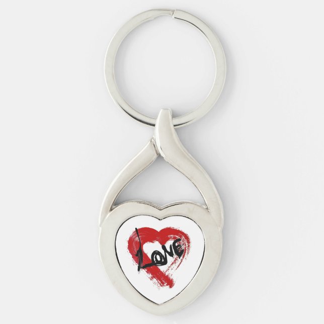 Kärlek Hearts Zipper Charm Nyckelring (Framsidan)