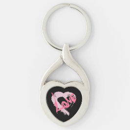 Kärlek Hearts Zipper Charm Nyckelring
