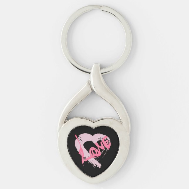 Kärlek Hearts Zipper Charm Nyckelring (Framsidan)