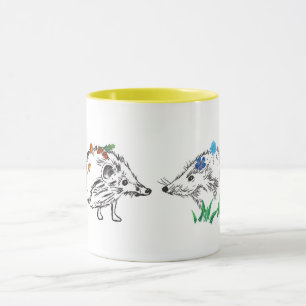 Kärlek Hedgehogs Hösten teckning Teckning Mugg