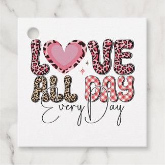 Kärlek hela dagen gåvor etiketter