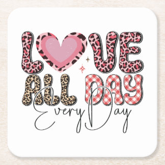 Kärlek hela dagen underlägg papper kvadrat