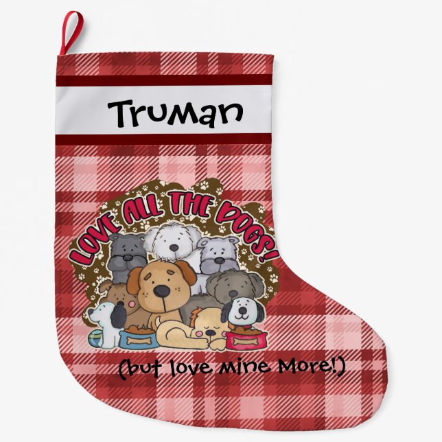 Kärlek hela hundar stor julstrumpa (Framsidan)