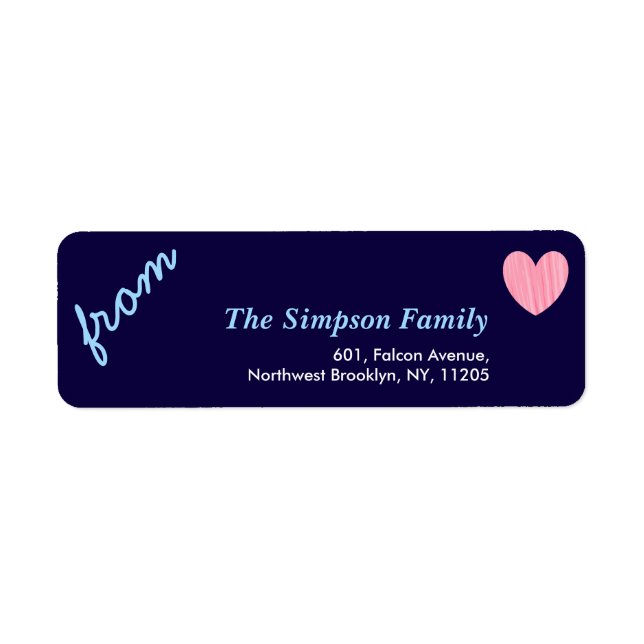 Kärlek Helgdag Collection Rosa Heart Returadress Returadress Etikett (Framsidan)