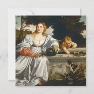 Kärlek Helig och Profan Kärlek av Titian Cupid Ven Tack Kort