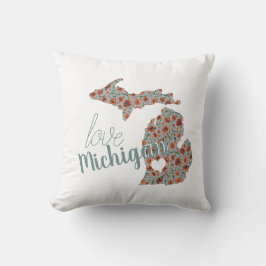 Kärlek Hemstaten Michigan Poppies Blommigt Kudde