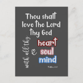 Kärlek, Herren med ditt hjärta KJV Bible Verse Vykort