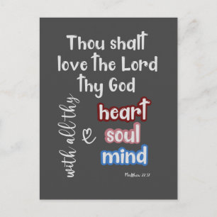 Kärlek, Herren med ditt hjärta KJV Bible Verse Vykort