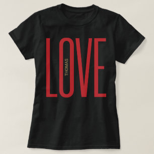 Kärlek High Brev Red Golden Monogram Chic Design T Shirt