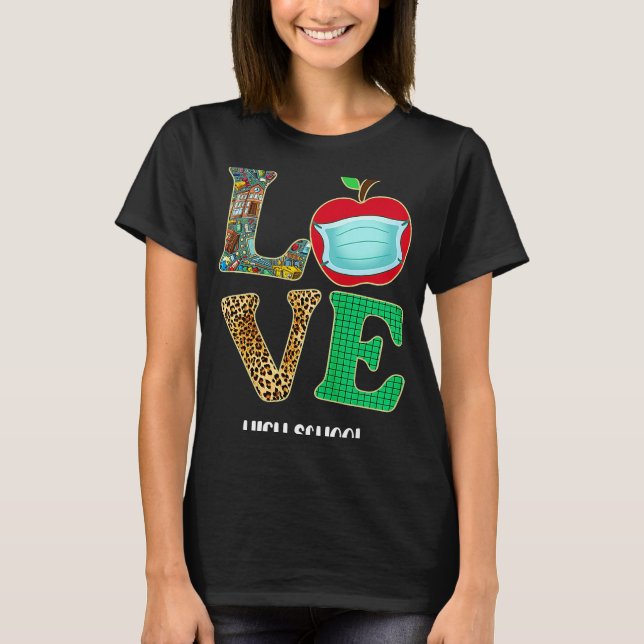 Kärlek High School Virtuell E learning Teacher Stu T Shirt (Framsida)