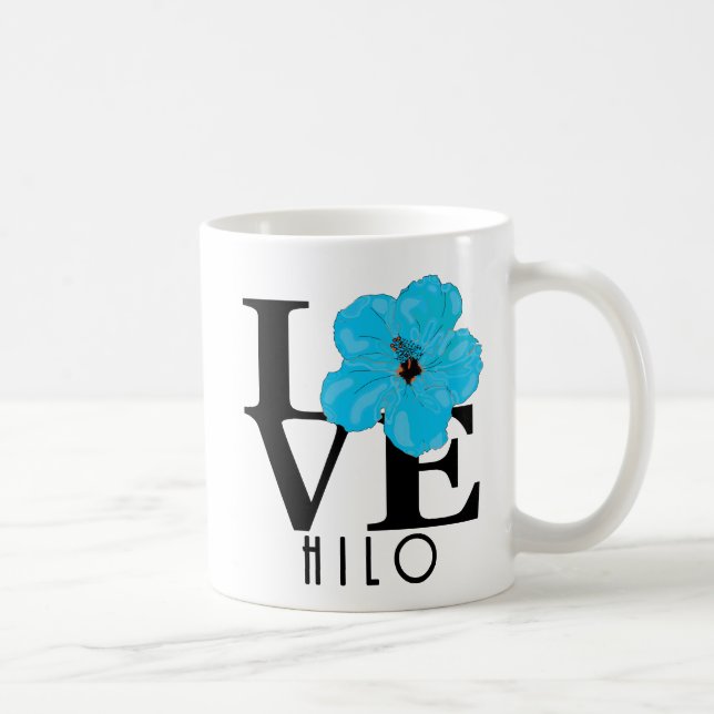 KÄRLEK Hilo Blue Hibiscus 11oz Kaffemugg (Höger)