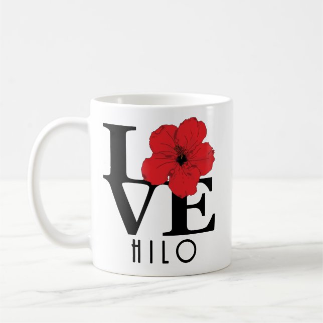 KÄRLEK Hilo Red Hibiscus 11oz Kaffemugg (Vänster)