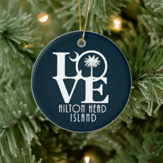 KÄRLEK Hilton Head Island Julgransprydnad Keramik