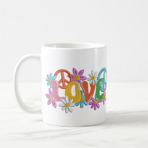 Kärlek Hippie Fredstecken Flower Power Kaffemugg