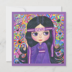 Kärlek Hippie Girl Flower Child Fredstecken
