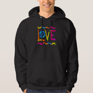 Kärlek Hippie Groovy Rainbow Graffiti Spray Paint Hoodie