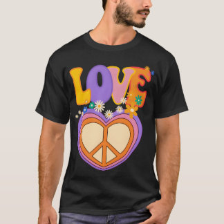 Kärlek Hippie Hjärta flicka T Shirt