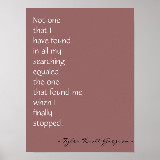 "Kärlek hittade mig" Skriv ut Poster (Framsidan)