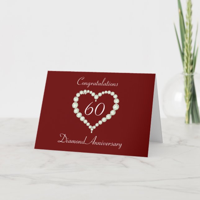 Kärlek Hjärt Diamantjubileum Kort (Framsida)