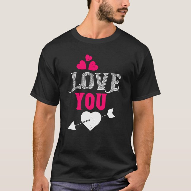 Kärlek - Hjärt- och pildesign T Shirt (Framsida)