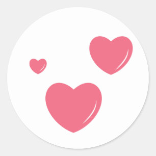 Kärlek Hjärt Rund Sticker Runt Klistermärke