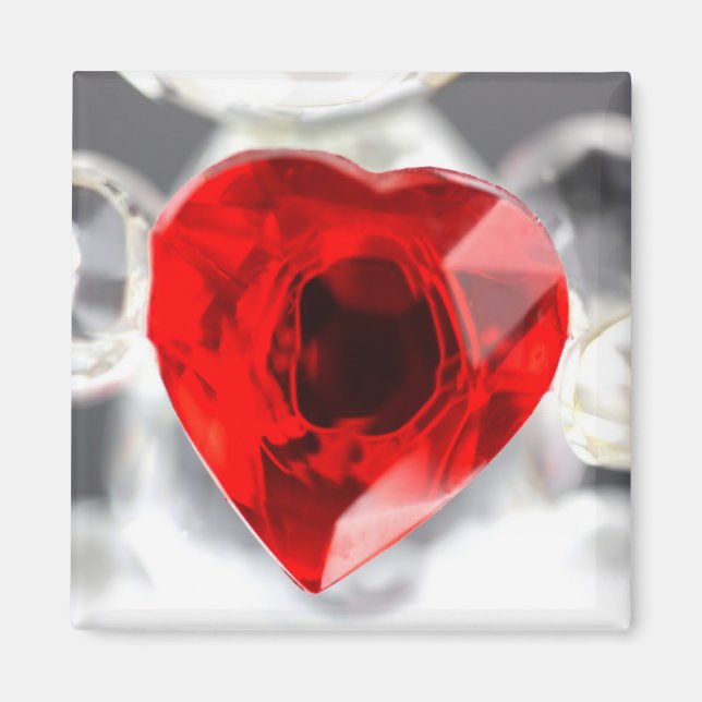 Kärlek hjärta av glas magnet (Framsidan)