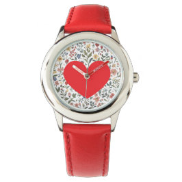Kärlek Hjarta, Blommor Mönster,Modern,söt Armbandsur