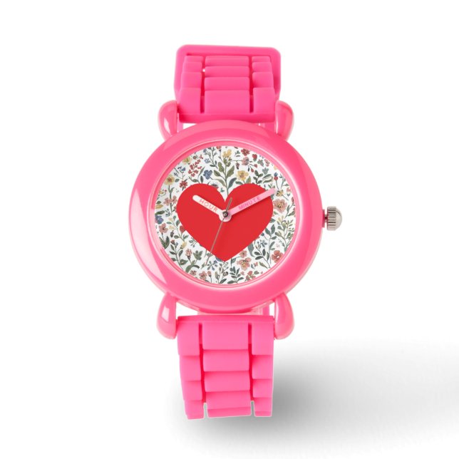 Kärlek Hjarta, Blommor Mönster,Modern,söt Armbandsur (Framsida)