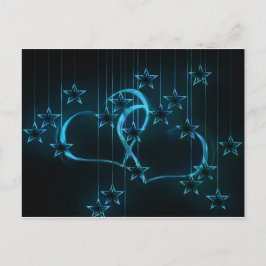 Kärlek Hjärta Dusch Födelsedagsfest Ödes Stjärnor Vykort