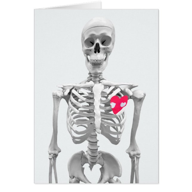 kärlek hjärta i skelettet hälsningskort (Framsidan)