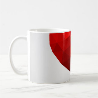 Kärlek hjärta låg poly valentin kaffemugg