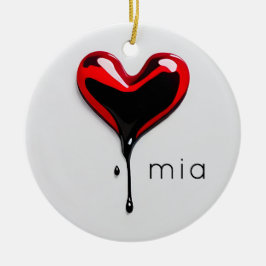 kärlek hjärta monogram namn modern minimal jul julgransprydnad keramik