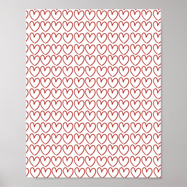 Kärlek hjärta mönster poster (Framsidan)