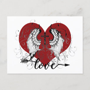 Kärlek hjärta och kors valentin kort
