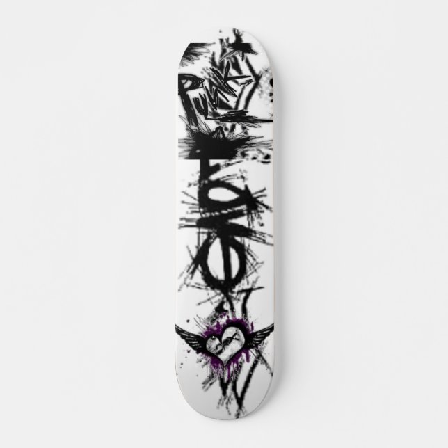 kärlek hjärta, punk skateboard bräda 21,5 cm (Framsida)