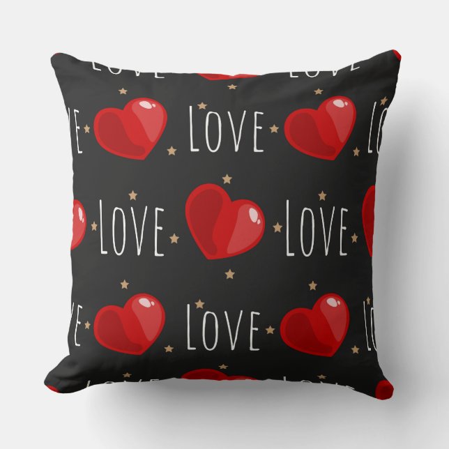 KÄRLEK hjärta/ Red Designer Pillow Kudde (Framsida)