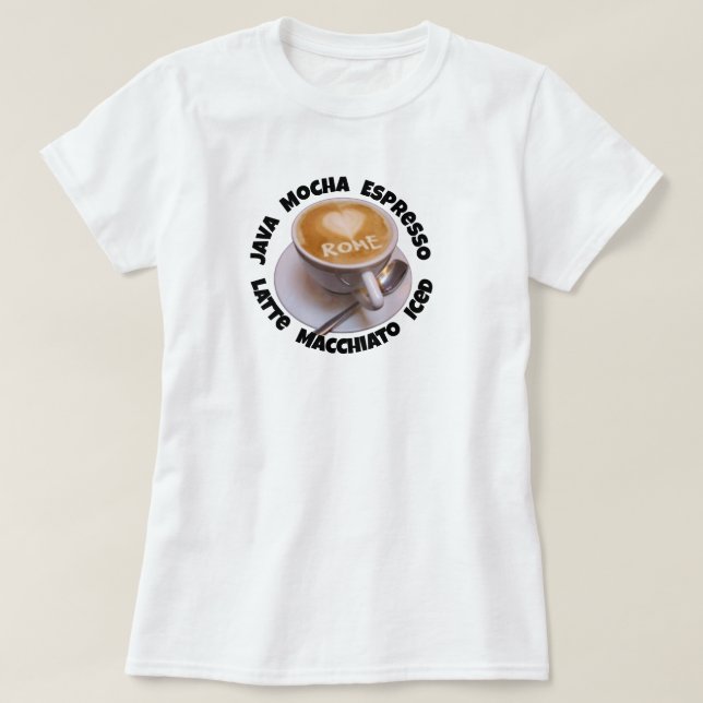 Kärlek Hjarta  Rom Cappuccino Kaffe Kopp T-Shirt (Design framsida)