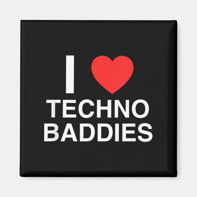 Kärlek Hjärta Techno Baddies Rolig EDM Festival Ra Magnet (Framsidan)
