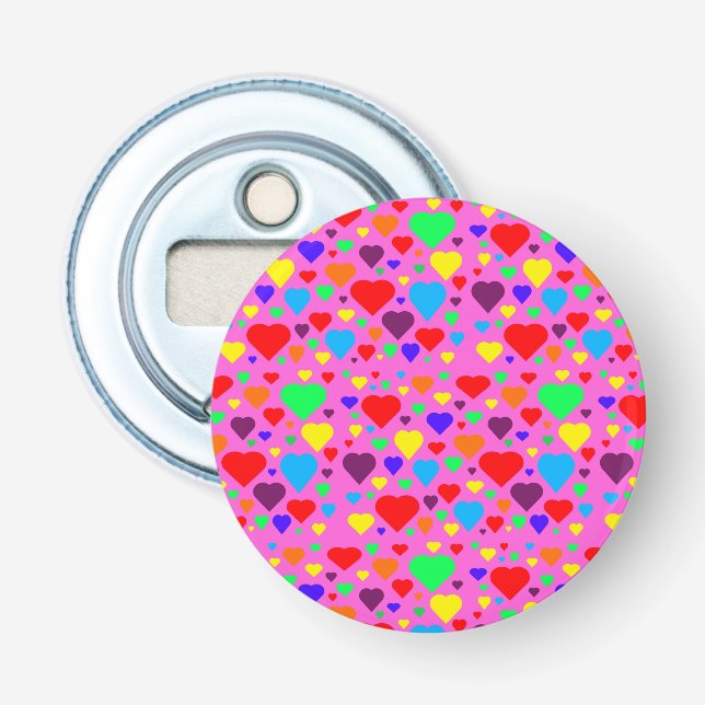 Kärlek-hjärtan på öppnare för rosa Flaska (Framsidan)