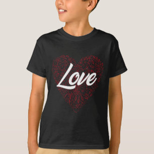 Kärlek Hjärtan Par Pojkvän Flickvän Alla Hjärtans T Shirt