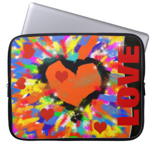 kärlek hjärtan, popkonst laptop sleeve