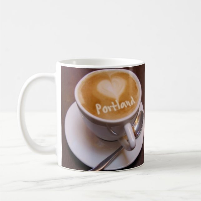 Kärlek Hjärtan Portland Cappuccino Kaffe Kopp Mugg (Vänster)