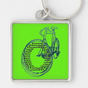 Kärlek Hjärtan Portland Cykel Nyckelring