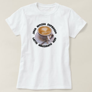 Kärlek Hjärtan San Francisco Cappuccino Kaffe Kopp T Shirt