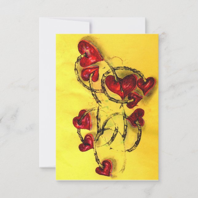 Kärlek hjärtan tack kort (Framsida)