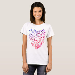 Kärlek, hjärtan Teckning Grundläggande T-Shirt