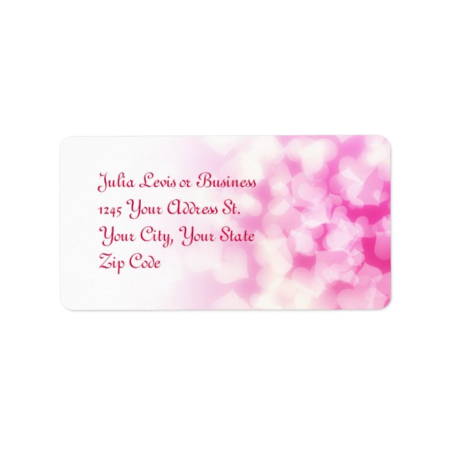 kärlek hjärtan vackra adressetiketter (Framsidan)